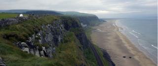 Beach against a cliff