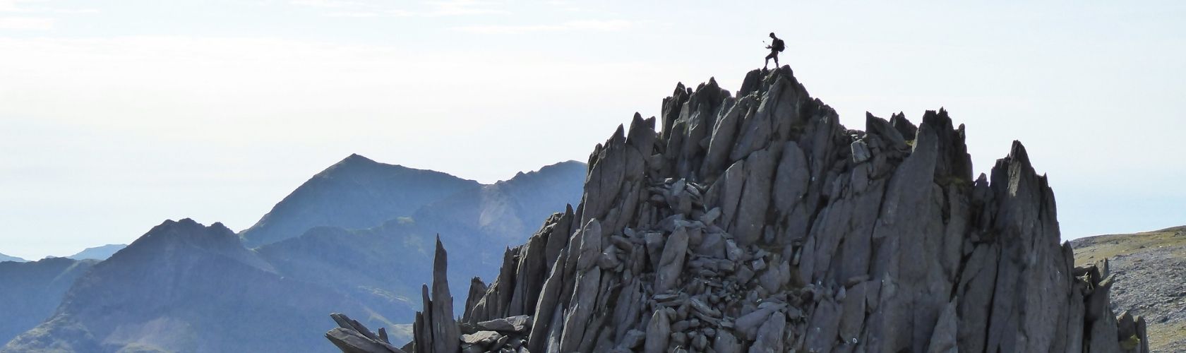 A person at the top of their scramble 