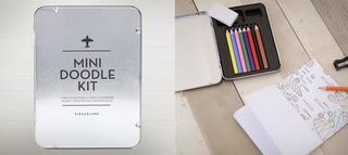 silver tin case crayon set