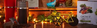 gifts and Christmas lights