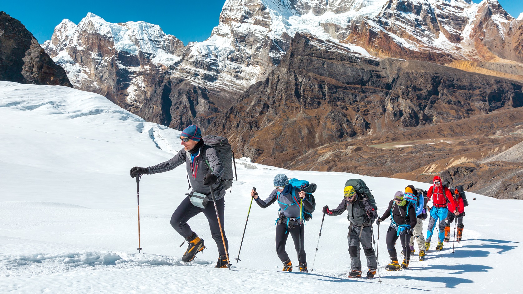 An image of people on a trek 