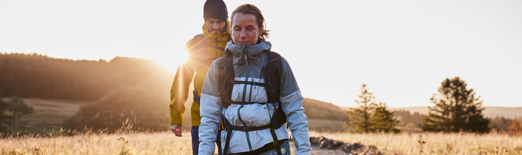 Two people on a hike 