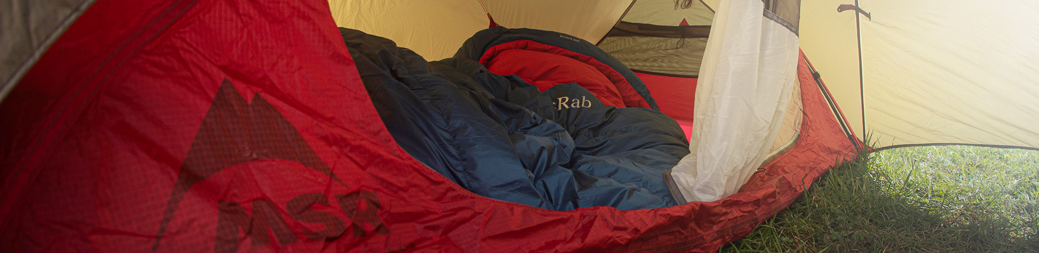 Sleeping bag in a tent
