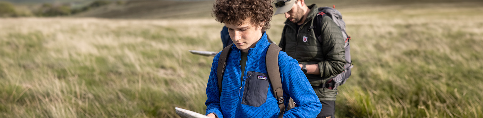 Teenager hiking outdoors