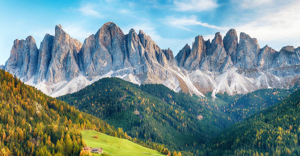 Beautiful landscape of Italian dolomites - Santa maddalena