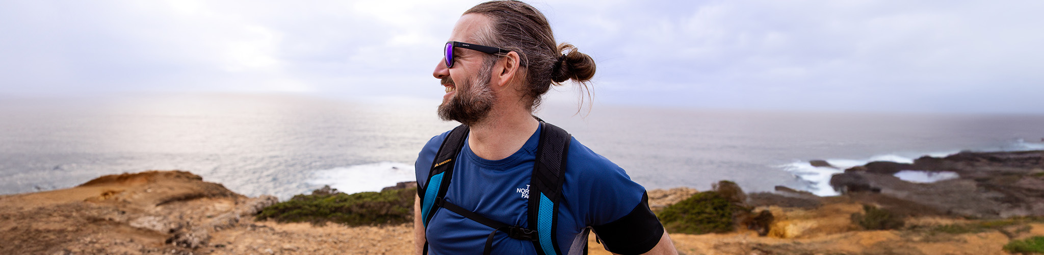 Man walking near the ocean