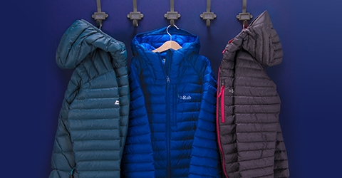 two people hiking in winter jackets