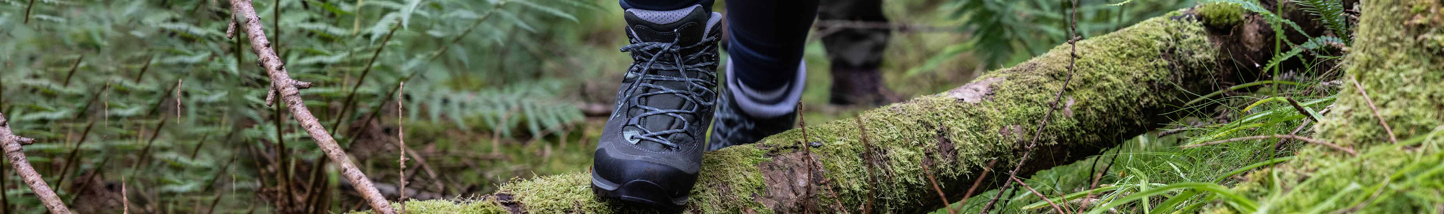 Walking boots outdoors