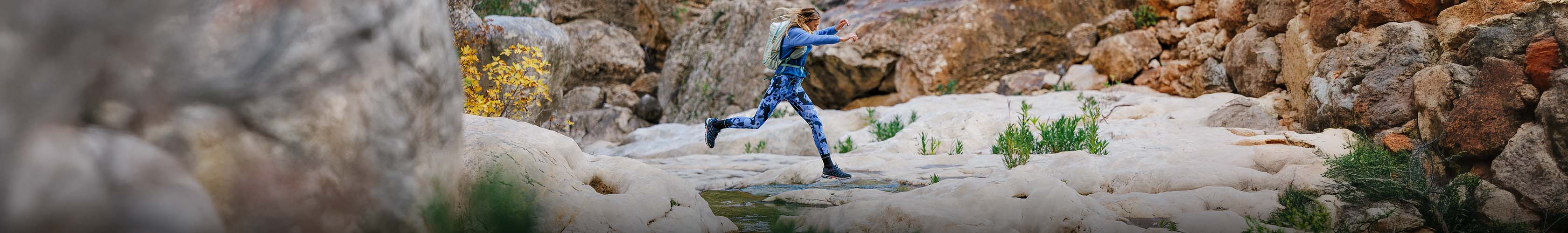 New Season. Woman hiking on the beach